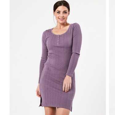 Pact Rib-Fit Henley Dress