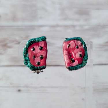 Vintage Clip On Earrings Watermelon