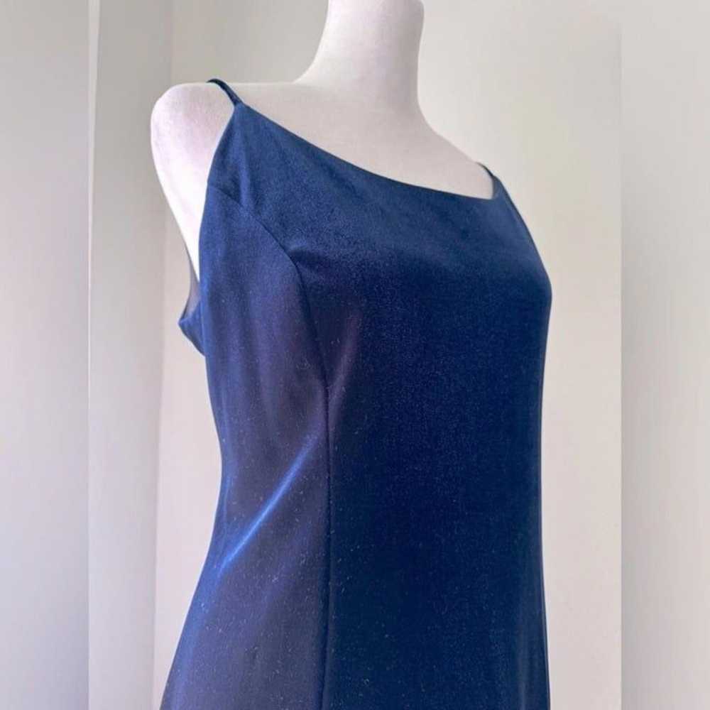 Vintage Y2K After Dark Blue Velvet Beaded Evening… - image 3