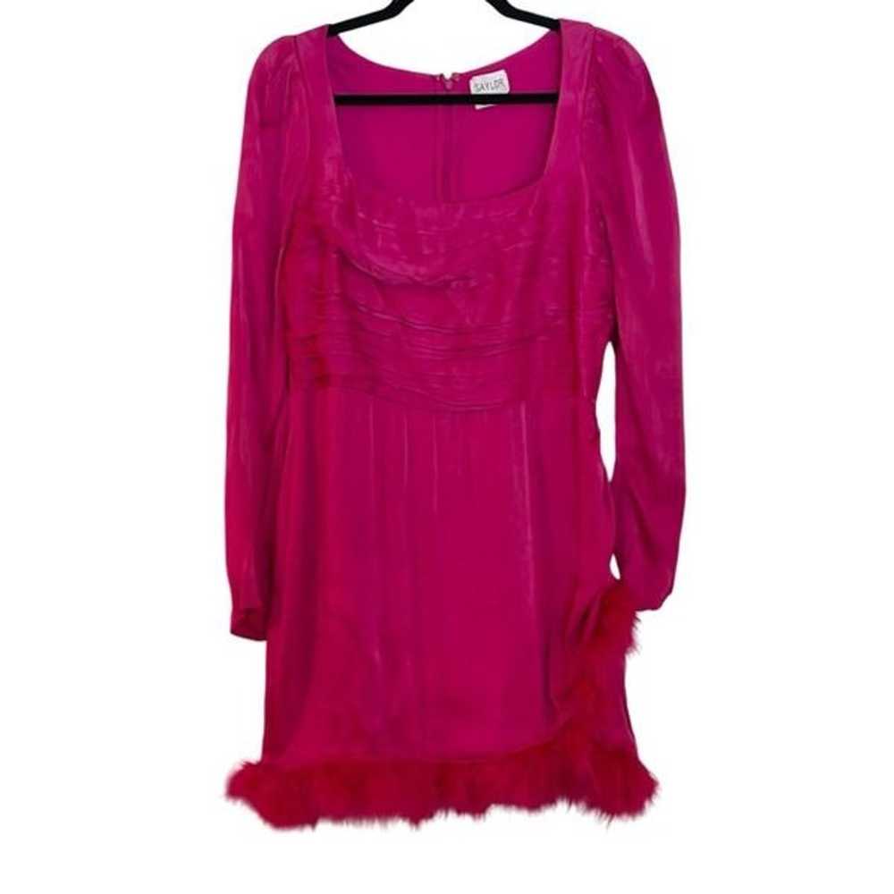 Saylor Revolve Brielle pink fuschia satin feather… - image 10