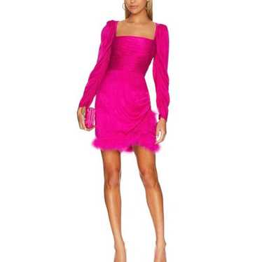 Saylor Revolve Brielle pink fuschia satin feather… - image 1