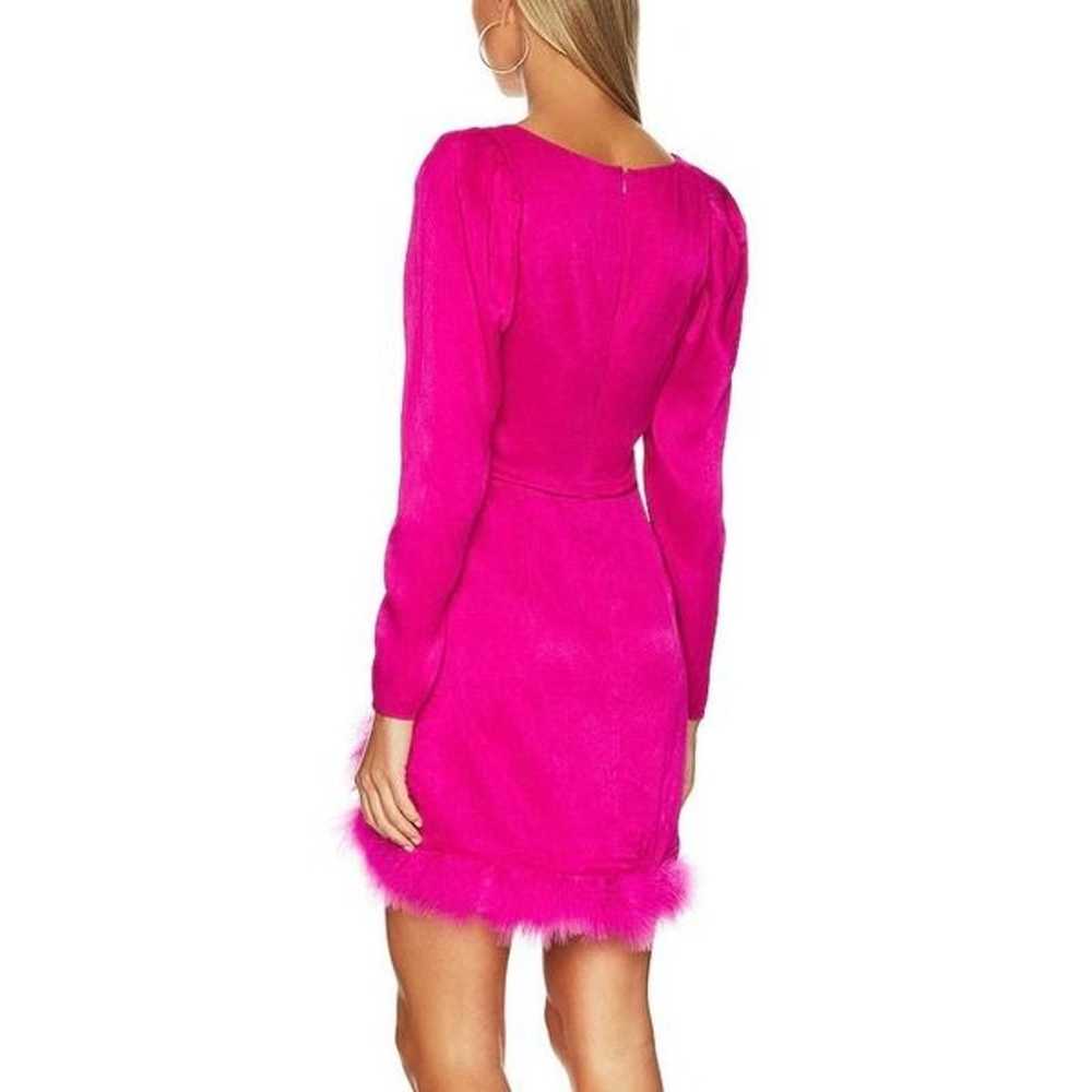 Saylor Revolve Brielle pink fuschia satin feather… - image 2