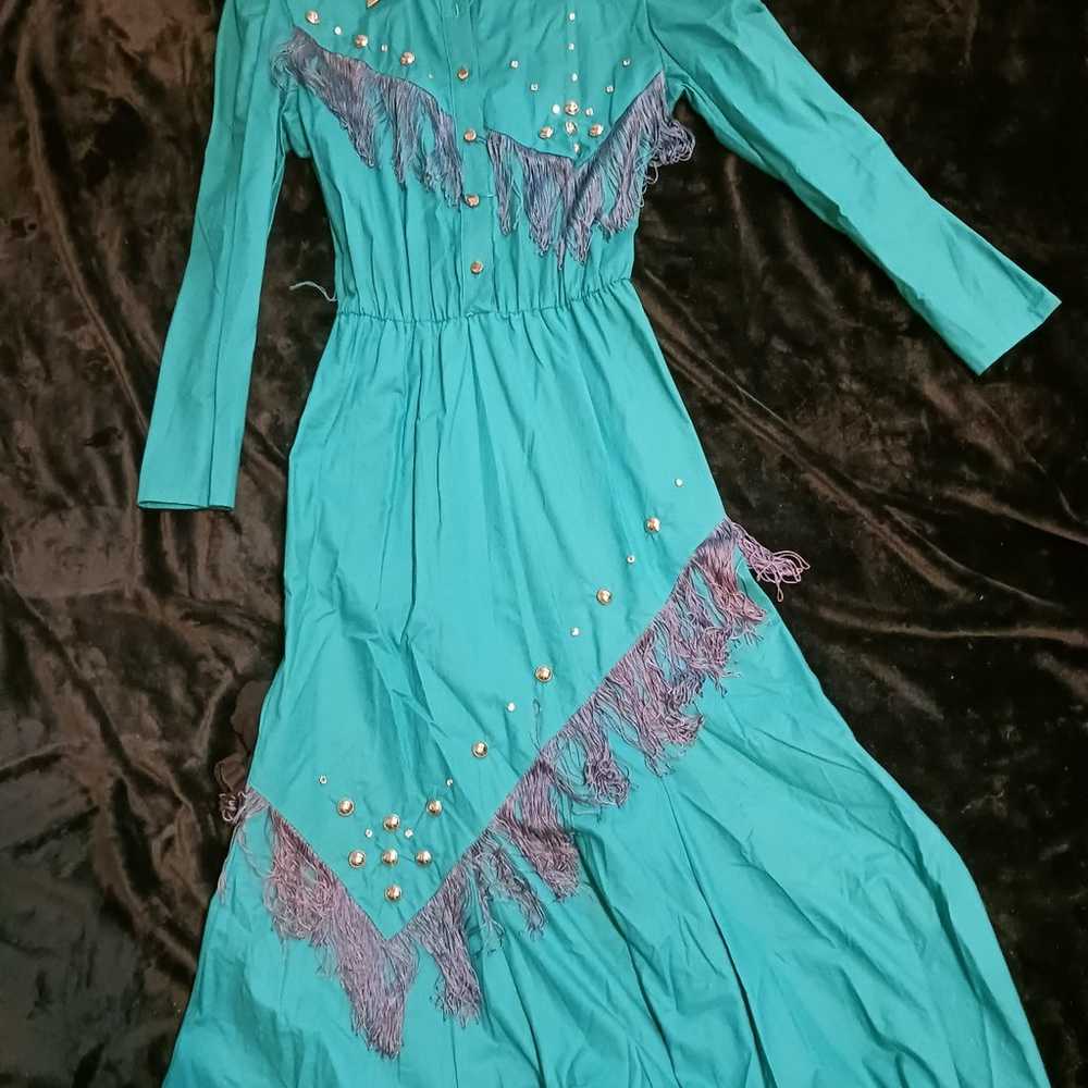 Lilia Smitty Dress Blue Turquoise Fringe Western … - image 2