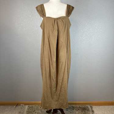 Vince Womens Maxi Shift Dress Size L Brown Neutra… - image 1