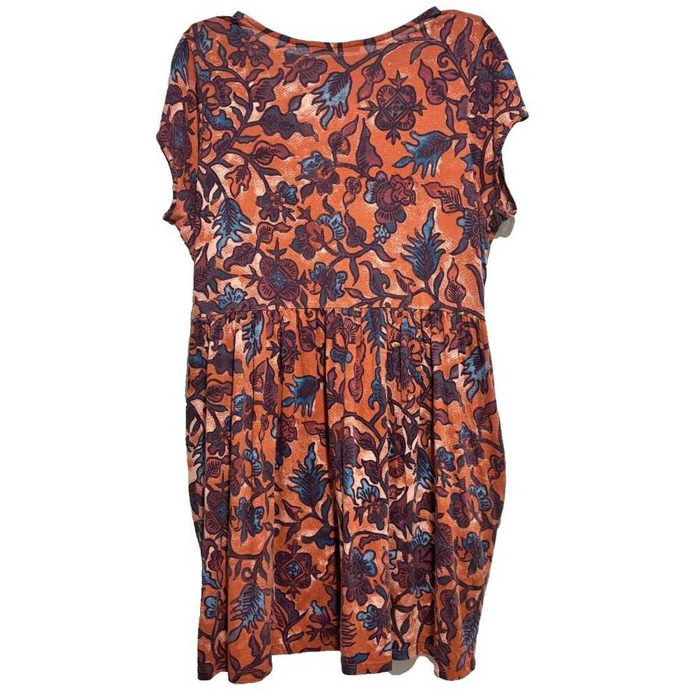 Peruvian Connection Womens A-Line Dress Orange/Br… - image 2