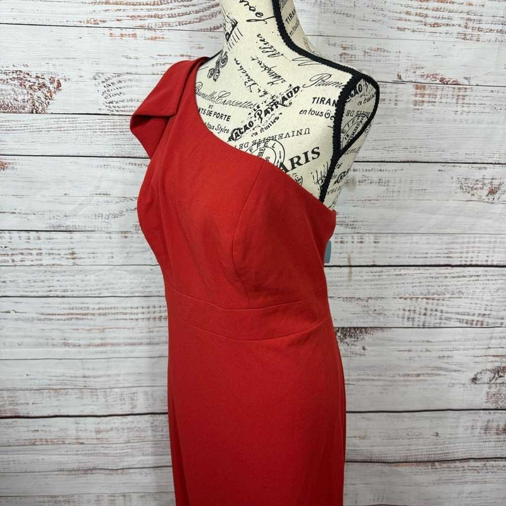 Azazie bridesmaid Red Rinna crepe flowy one shoul… - image 4