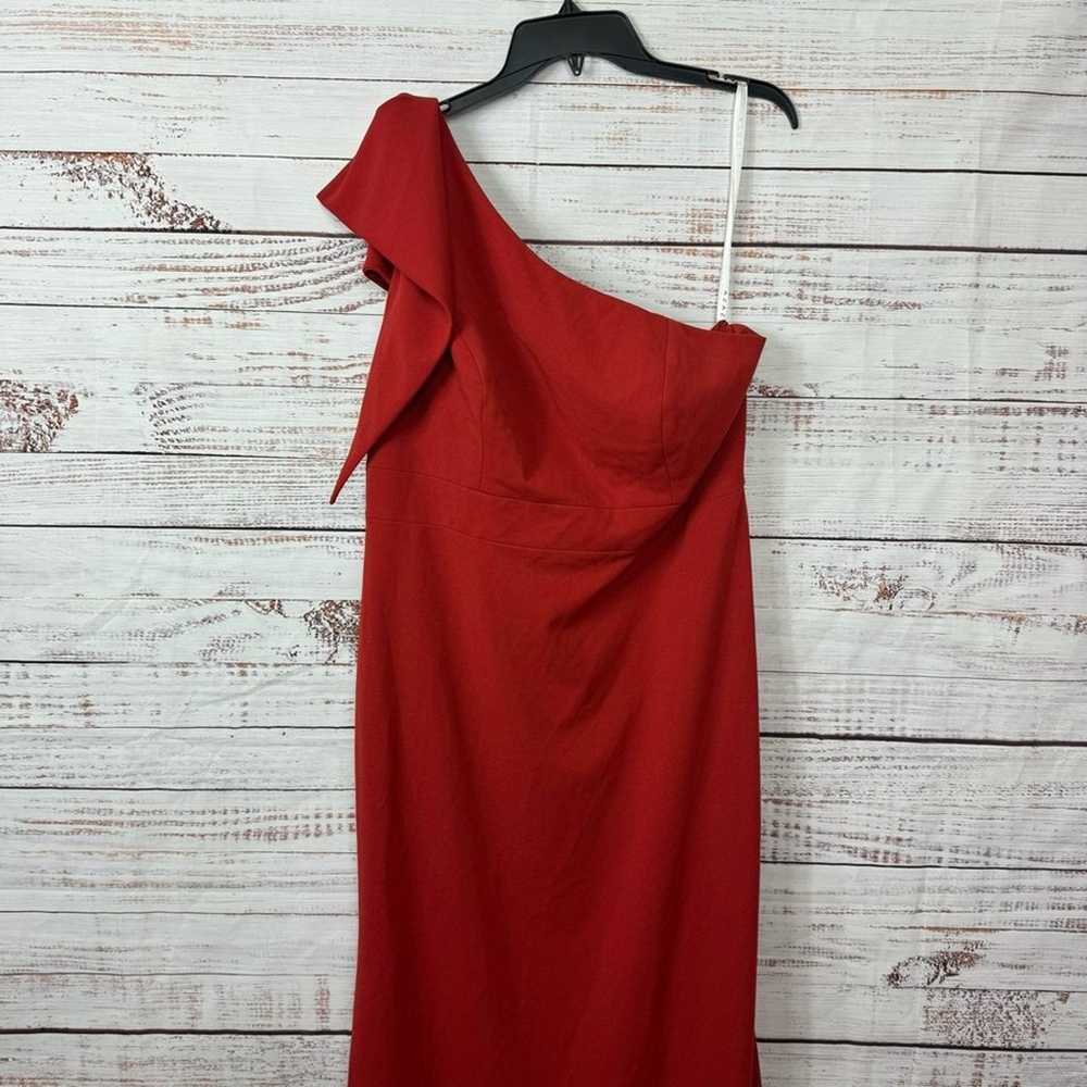 Azazie bridesmaid Red Rinna crepe flowy one shoul… - image 8