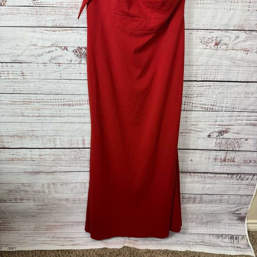 Azazie bridesmaid Red Rinna crepe flowy one shoul… - image 9