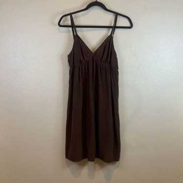 Victoria secret brown 100 percent silk dress