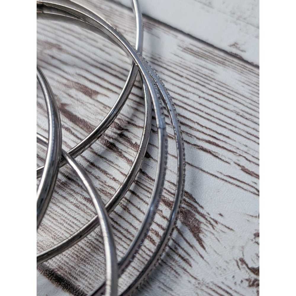 Vintage Bracelet / Bangle - Interlocking Silver T… - image 6