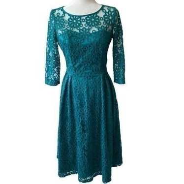 Tatyana Vintage Dress Embroidered Lace Overlay SZ… - image 1