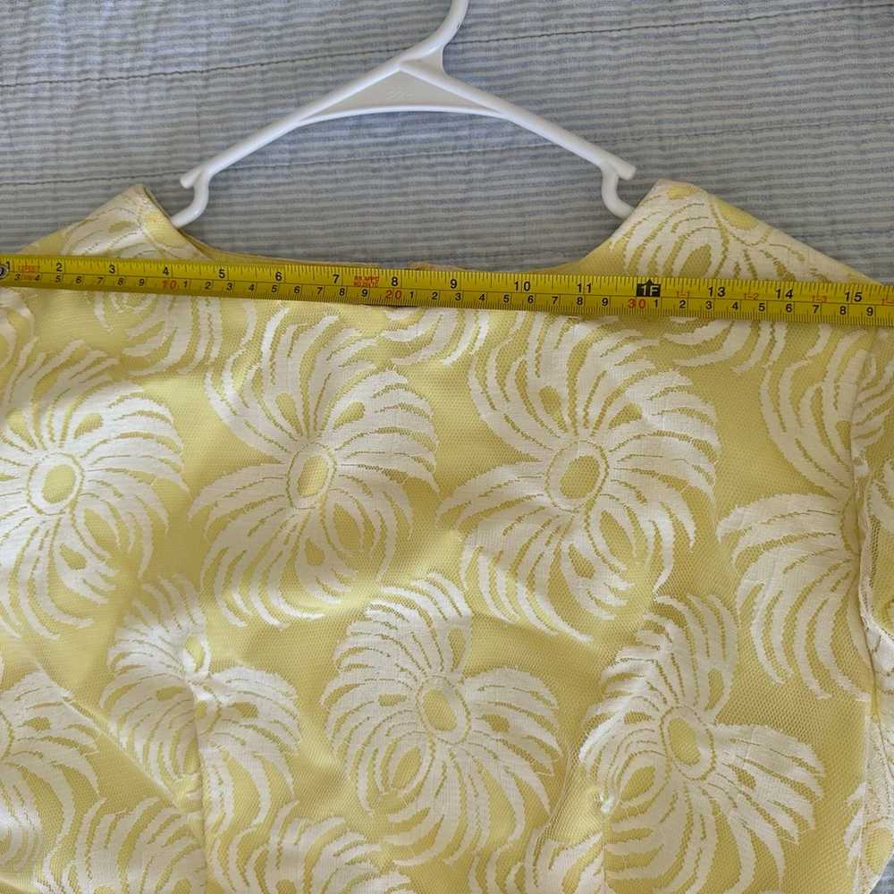 Vintage 1960’s Lemon And Ivory Lace Overlay Empir… - image 5