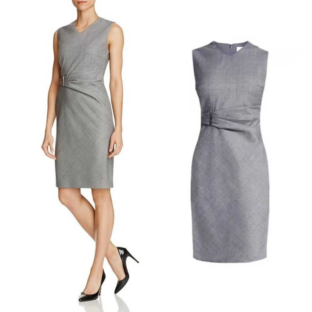 Hugo Boss Gray Dakirsa Wool Sleeveless Sheath Dre… - image 1