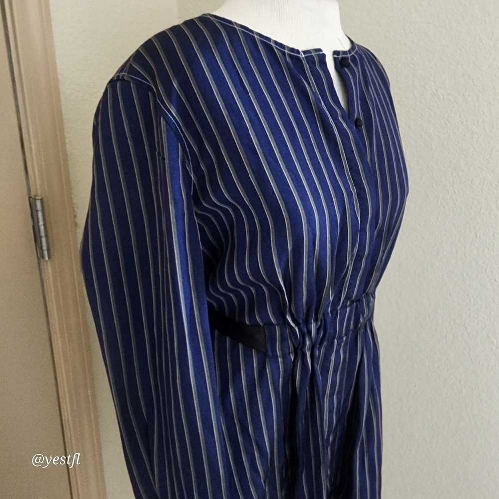 Club Monaco striped navy dress 6 - image 2