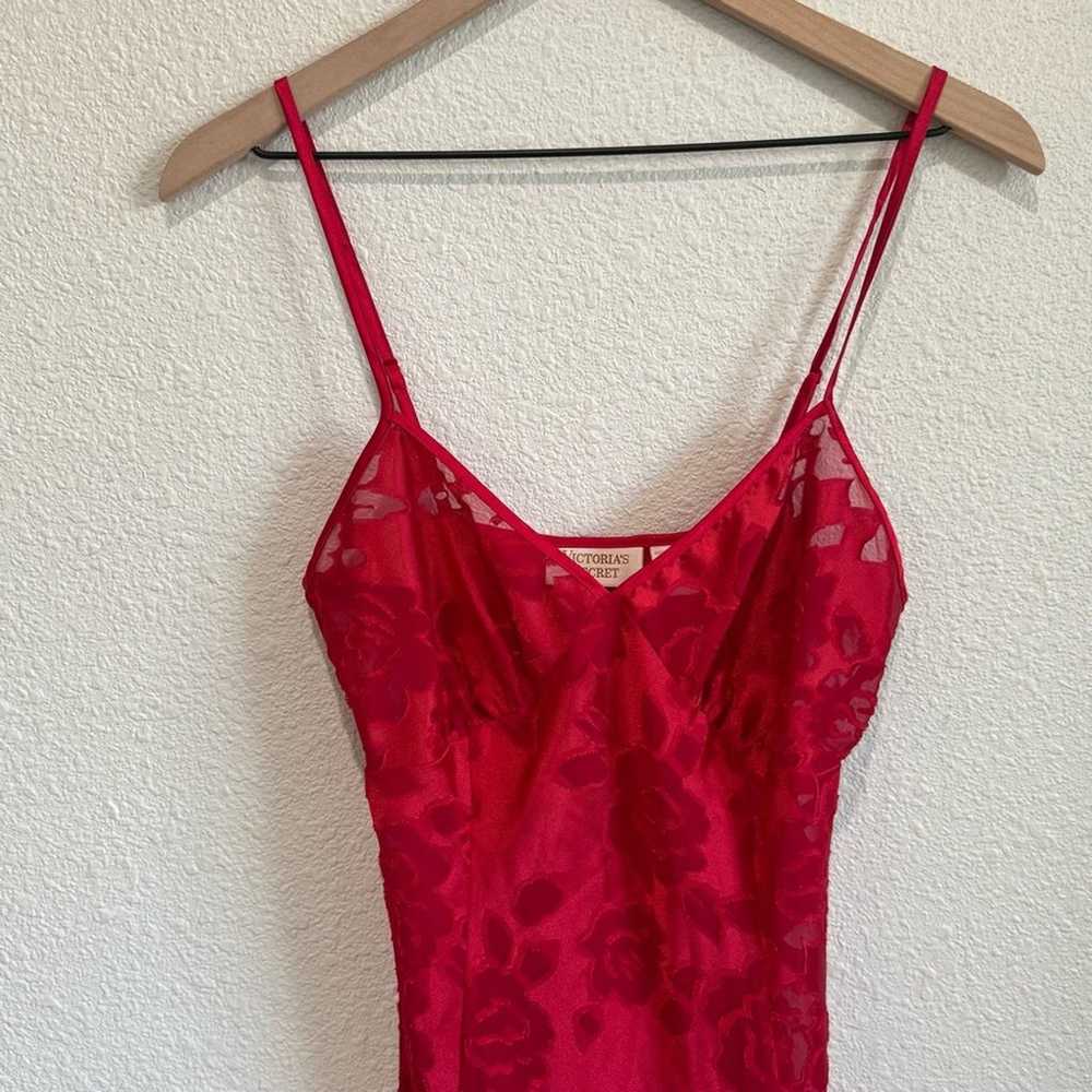 VTG Victoria Secret Maxi Slip Dress Small Red She… - image 7