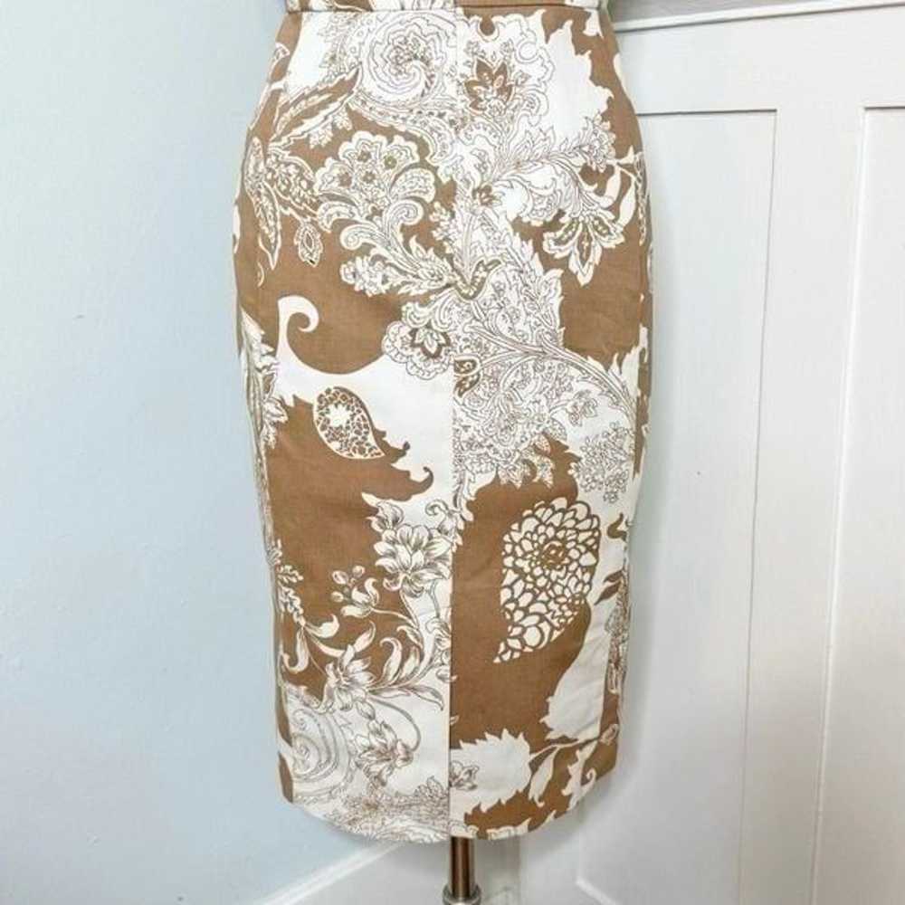 Talbots Paisley Floral Sheath Dress Tan & Cream P… - image 7