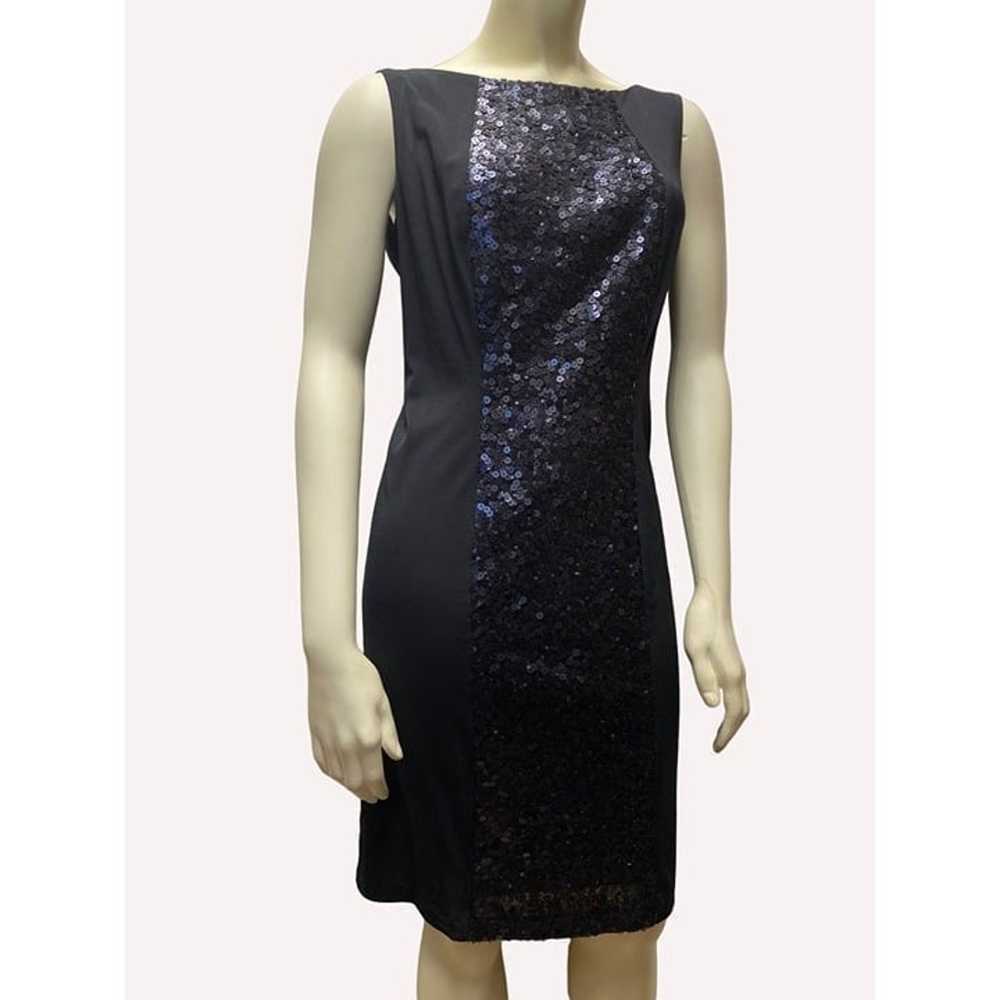 size 10 shift dress Muse black sleeveless sequin … - image 1