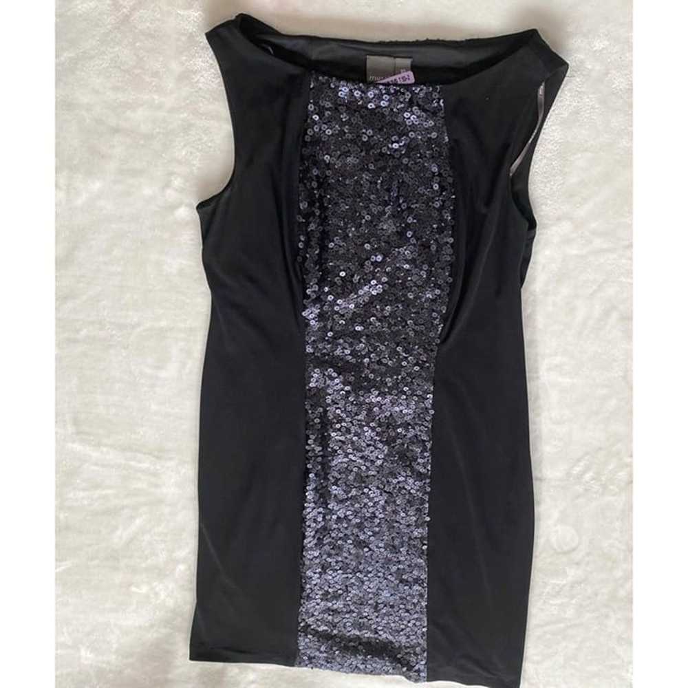 size 10 shift dress Muse black sleeveless sequin … - image 7