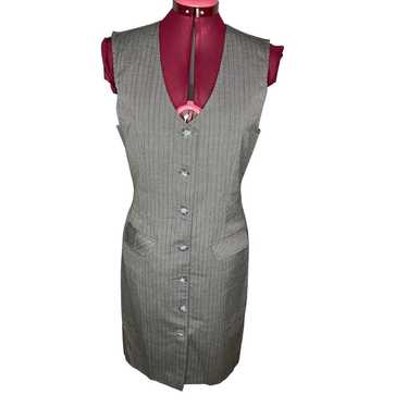 Dress pinstripe V neck suit dress jumper - image 1