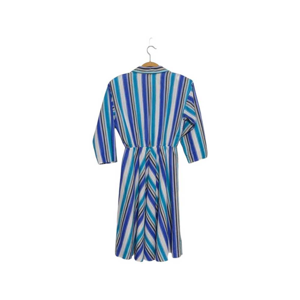 Vintage 80s Western Striped Button Down Dress Lon… - image 4