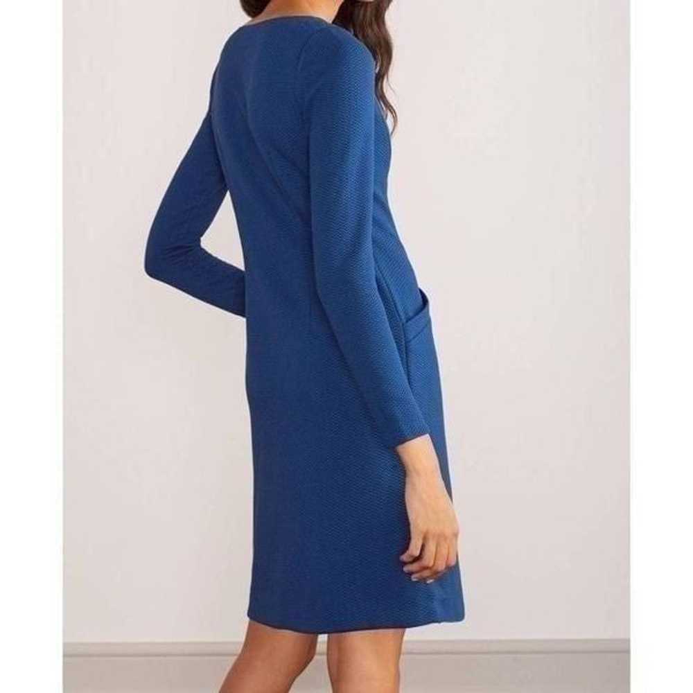 Boden Ingrid  blue Jacquard Shift Dress sz 12 Long - image 2