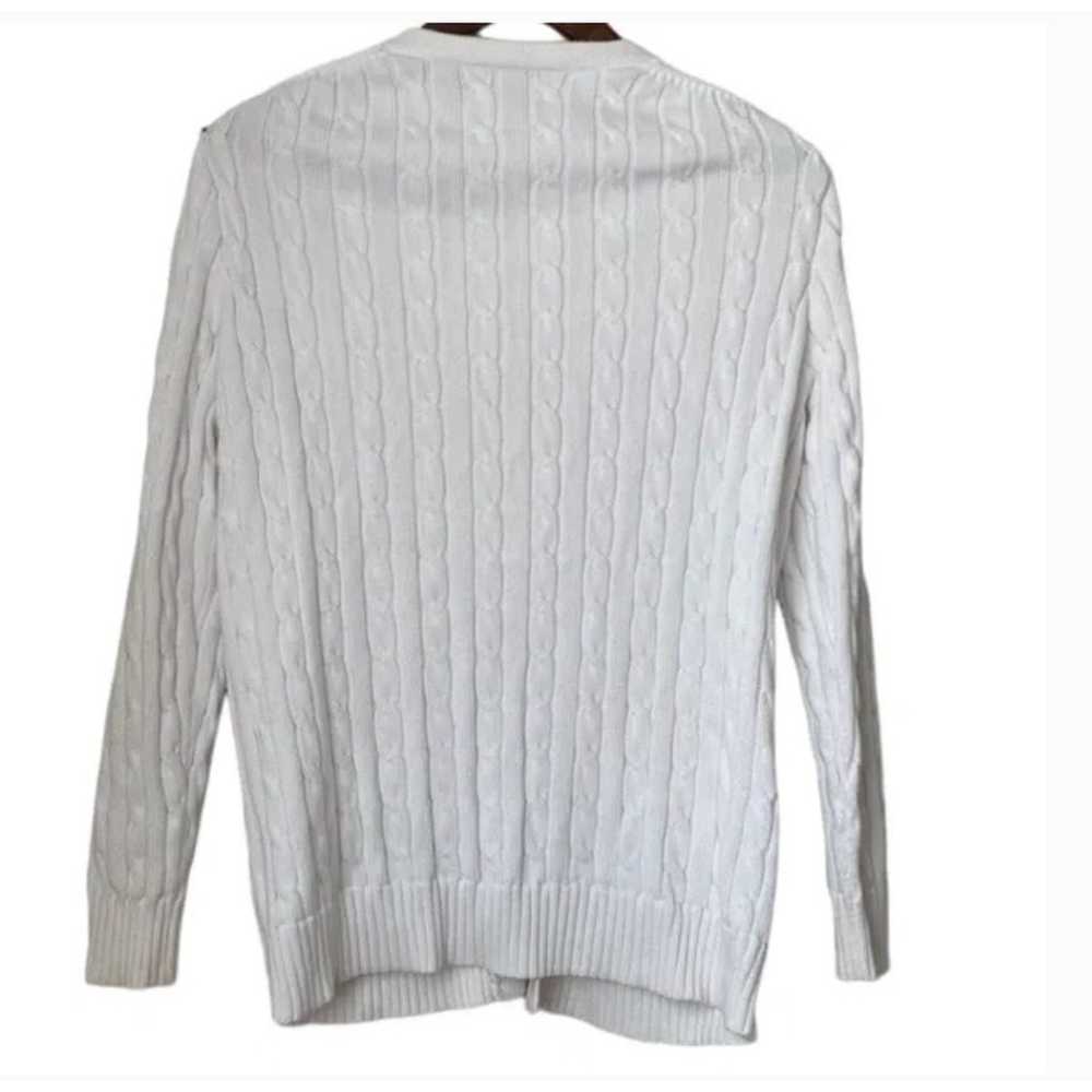 Polo Ralph Lauren White Preppy Cardigan Sz L - image 4