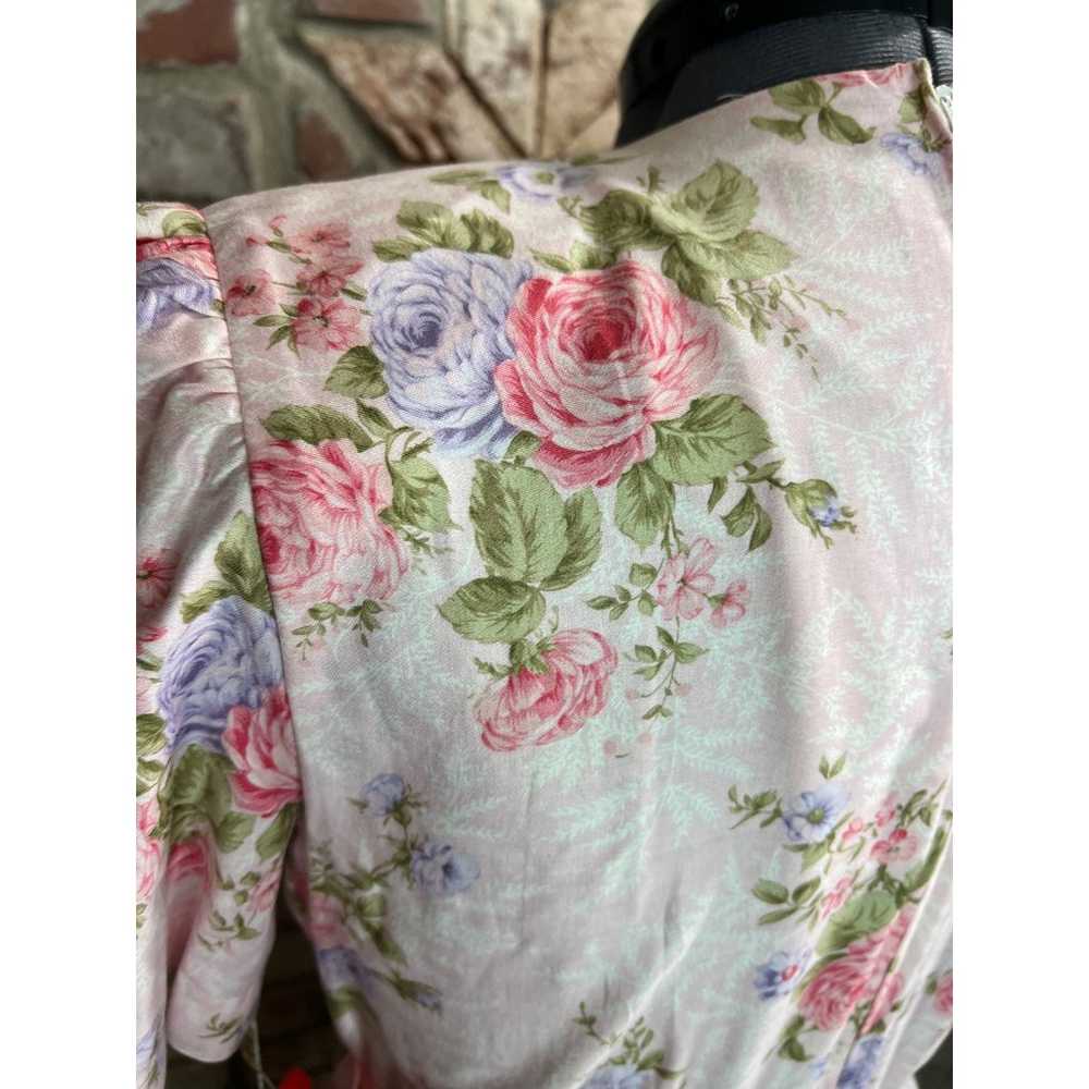 dress floral rose v neck pink yellow purple - image 8