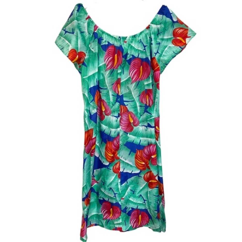 vintg hilo Hattie XL Hawaii made tropical floral … - image 2