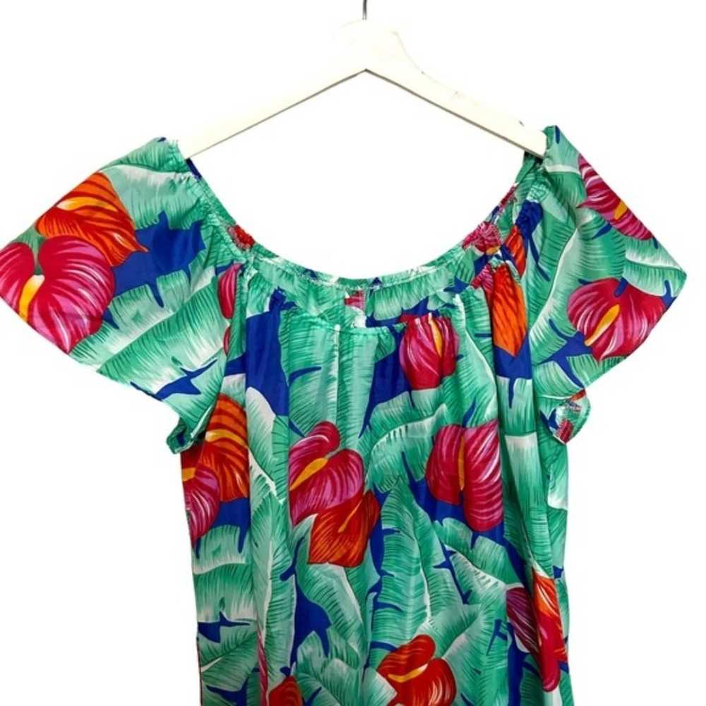 vintg hilo Hattie XL Hawaii made tropical floral … - image 3