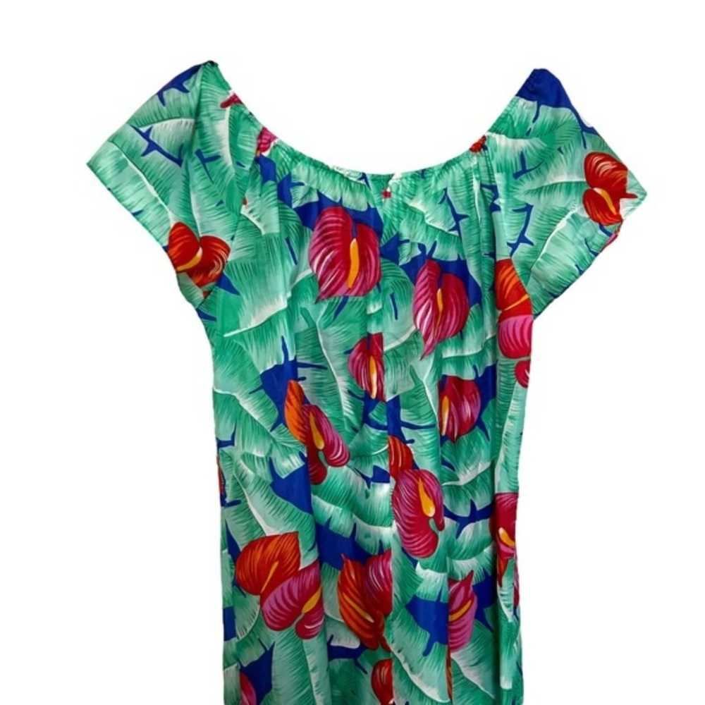 vintg hilo Hattie XL Hawaii made tropical floral … - image 5