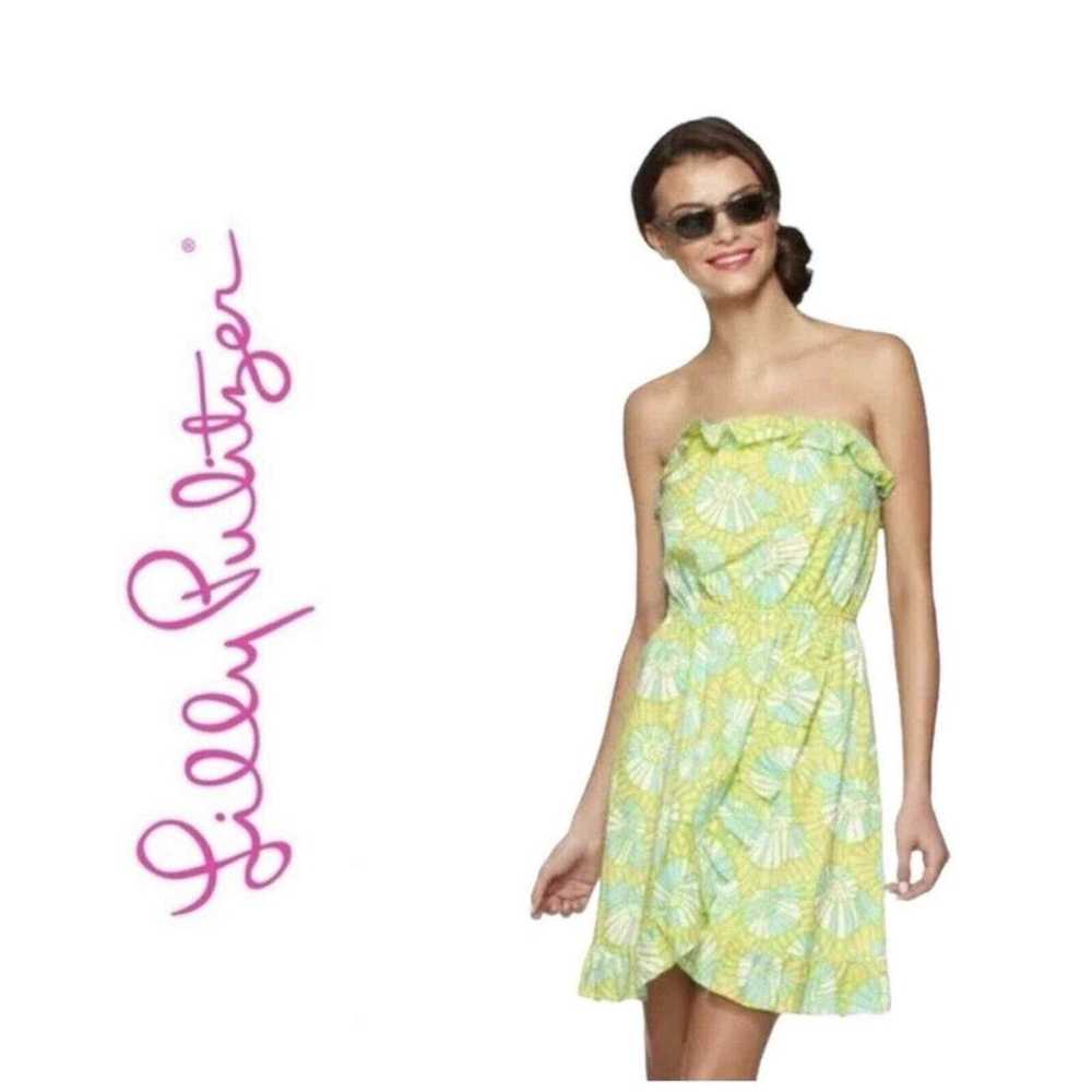 Lilly Pulitzer Size XL Strapless Ruffled Dress Sh… - image 2