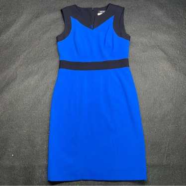 Nine West Royal Blue & Black Sleeveless Midi Dress