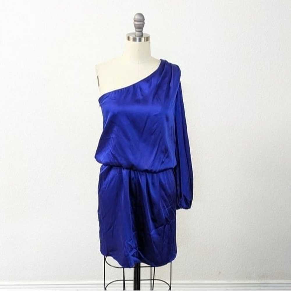 Ramy Brook One Shoulder Blouson Satin Silk Dress … - image 1