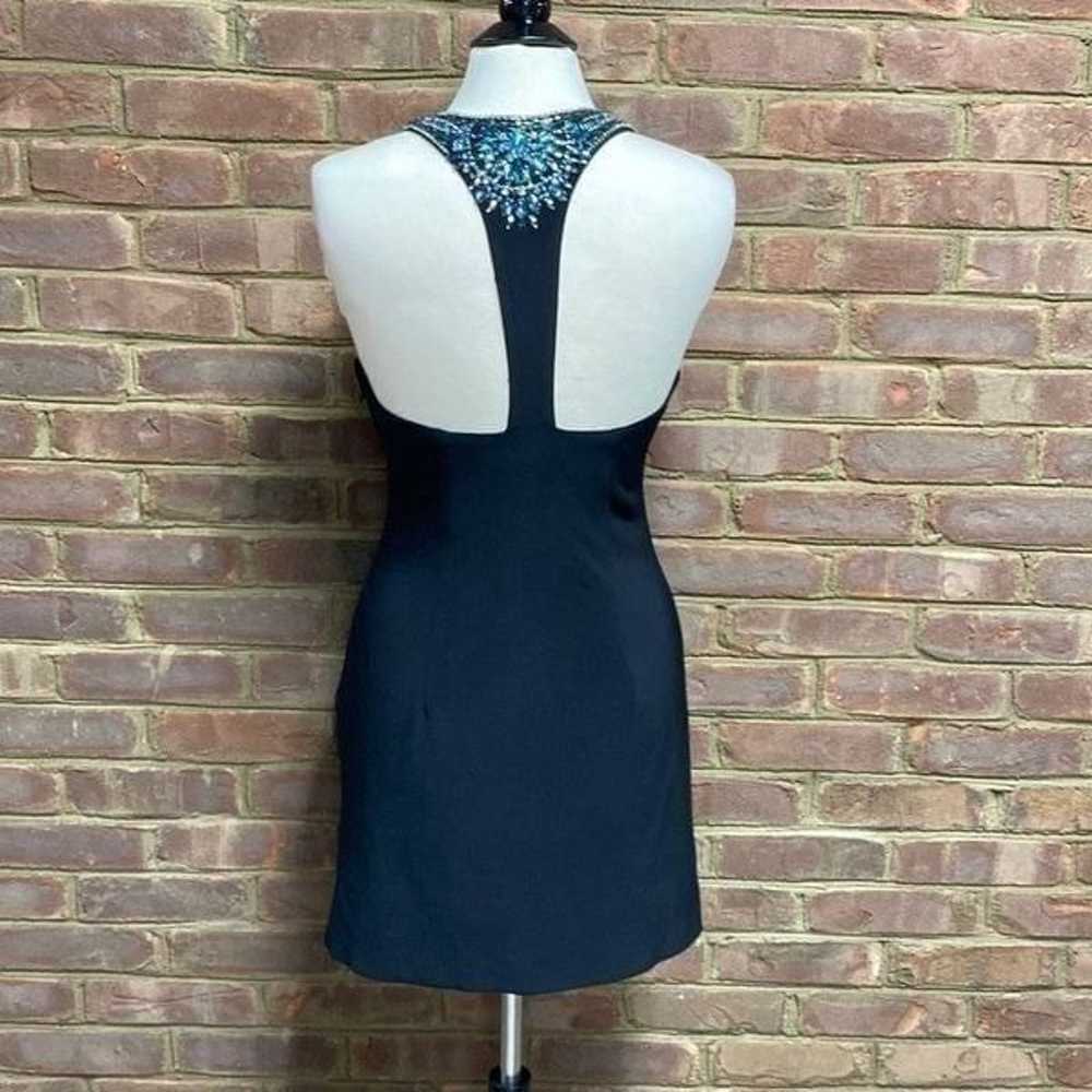 Aspeed Black Beaded Halter Mini Dress Size Medium - image 4