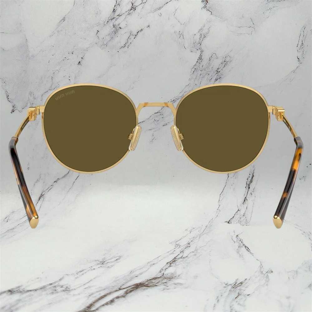 Miu Miu MIU MIU Sunglasses Gold Frame Round Skinn… - image 6