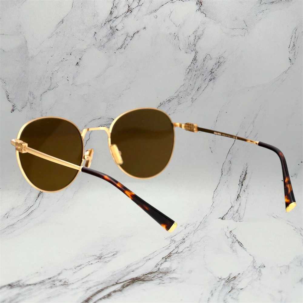 Miu Miu MIU MIU Sunglasses Gold Frame Round Skinn… - image 7