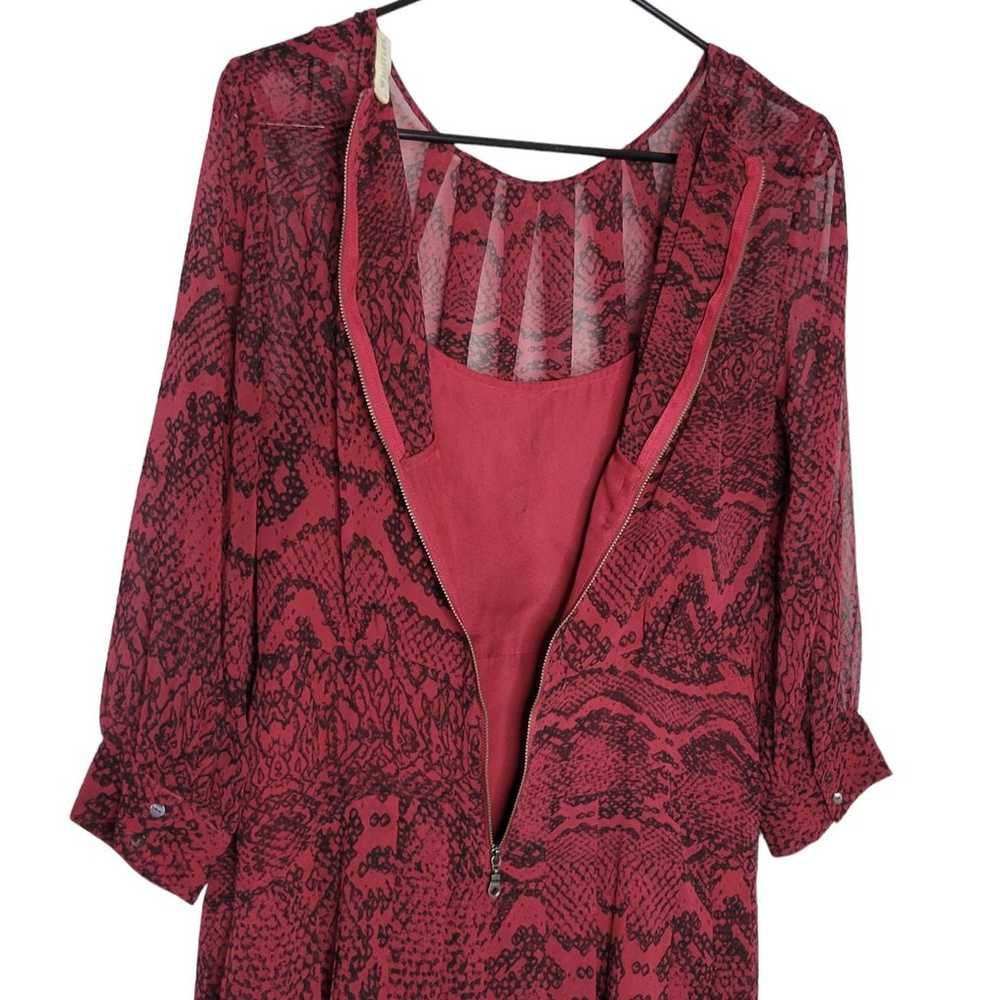 Whistles Red & Black Snakeskin Long Sleeve Pleate… - image 3