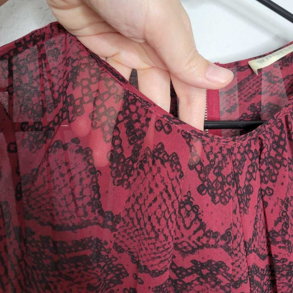 Whistles Red & Black Snakeskin Long Sleeve Pleate… - image 6