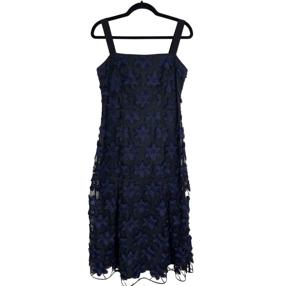 Paule KA Sleeveless Party Dress Navy Blue Flowers… - image 1