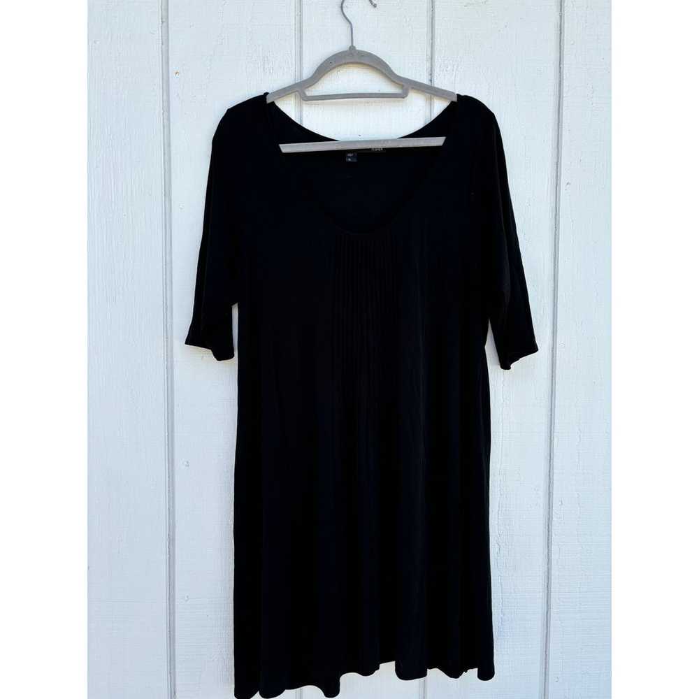 Eileen Fisher Silk Shift Dress, Black, Short Slee… - image 1