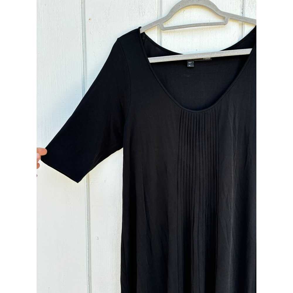 Eileen Fisher Silk Shift Dress, Black, Short Slee… - image 3