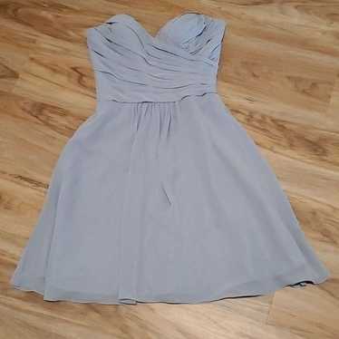 Kanali K Grayish Blue Ruched Strapless Cocktail Dr