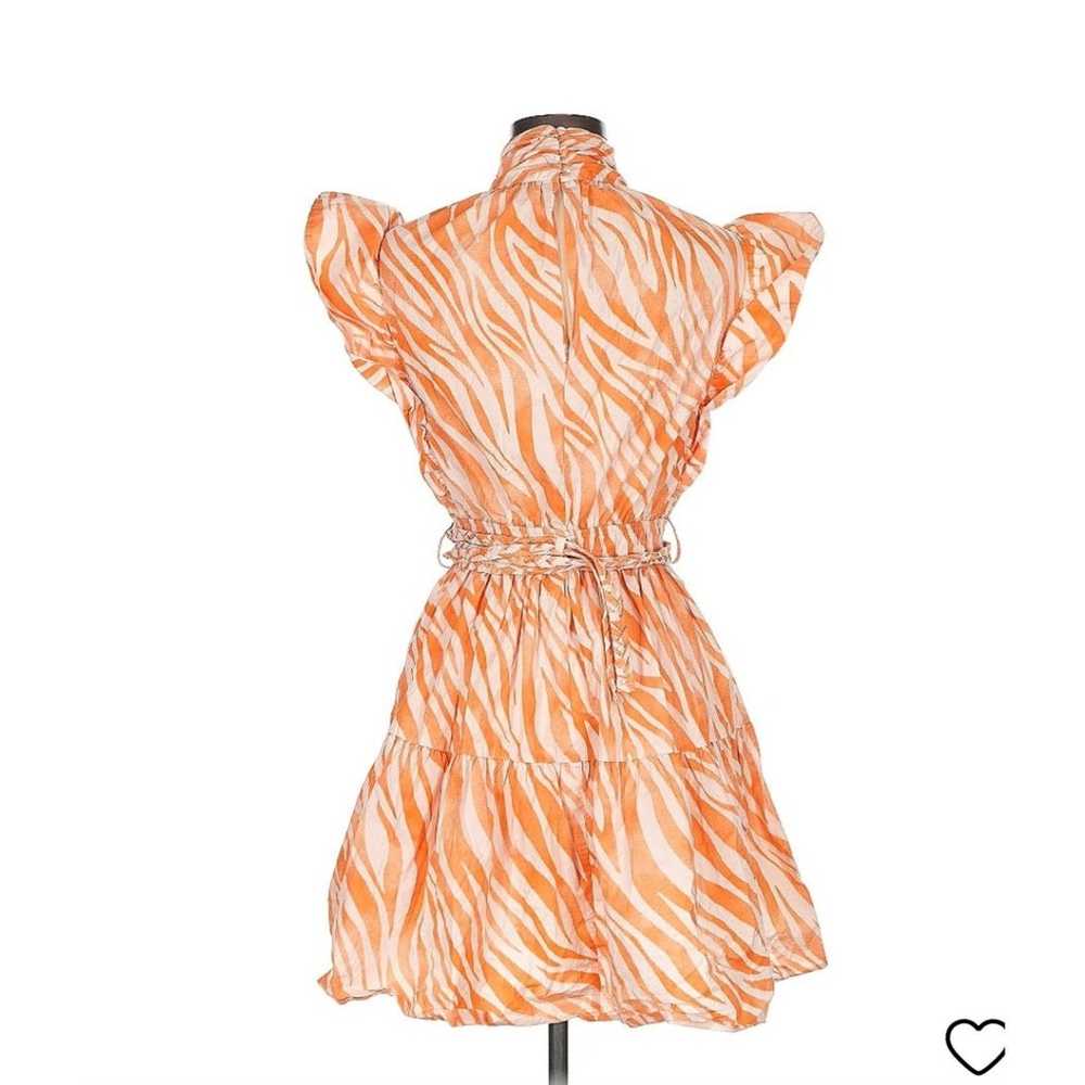 Derek Lam 10 Crosby Orange Zebra Print Dress - Si… - image 2