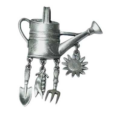 "JJ" Jonette Vintage Silver Pewter Gardening ~ Wa… - image 1