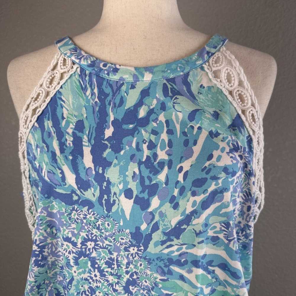 Lilly Pulitzer Womens Lala Romper Size L Blue Hea… - image 2