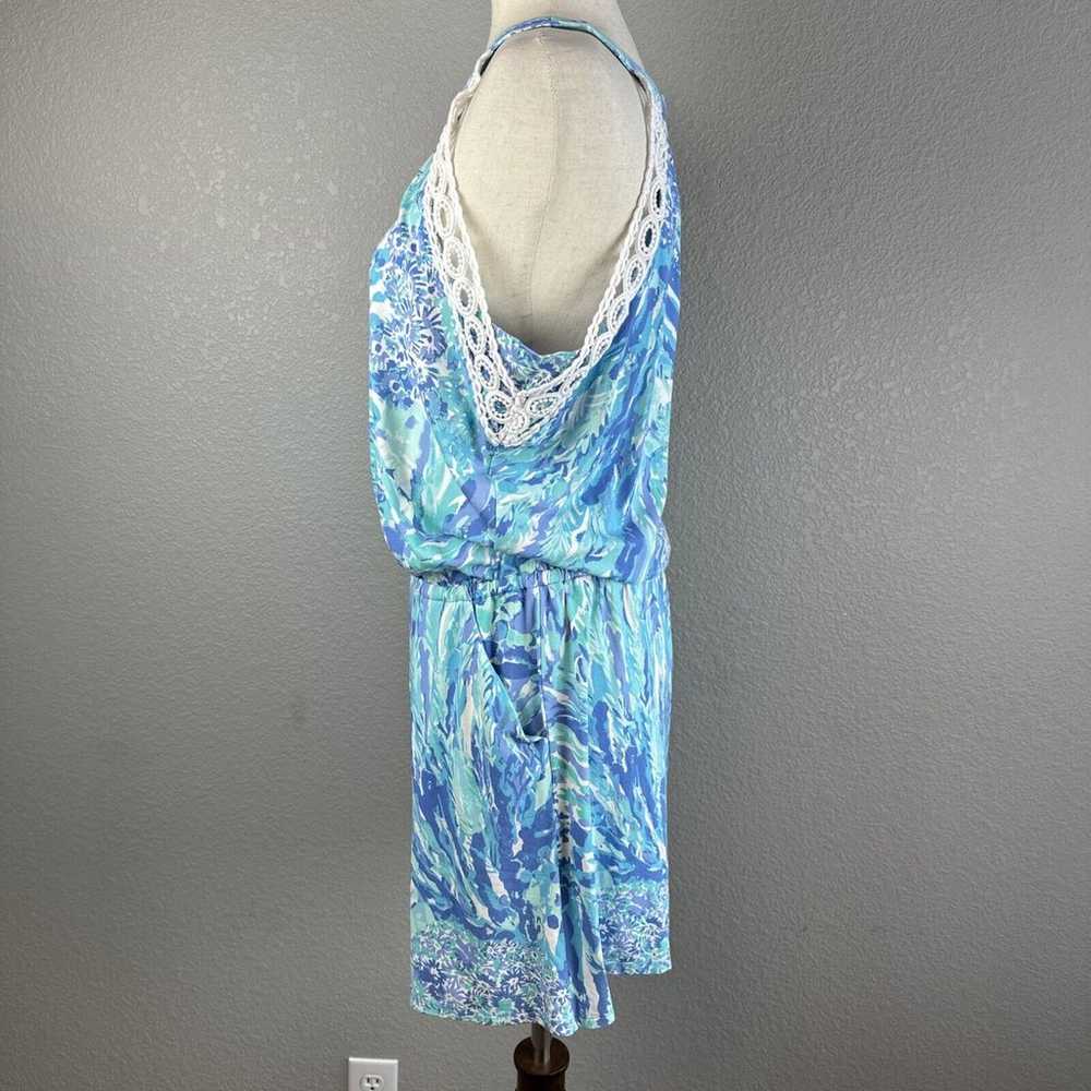 Lilly Pulitzer Womens Lala Romper Size L Blue Hea… - image 3