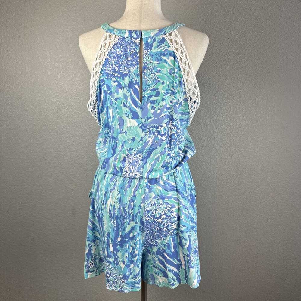 Lilly Pulitzer Womens Lala Romper Size L Blue Hea… - image 5