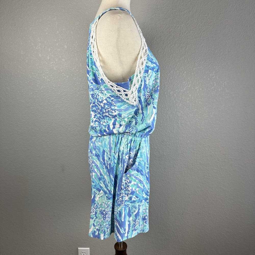 Lilly Pulitzer Womens Lala Romper Size L Blue Hea… - image 6