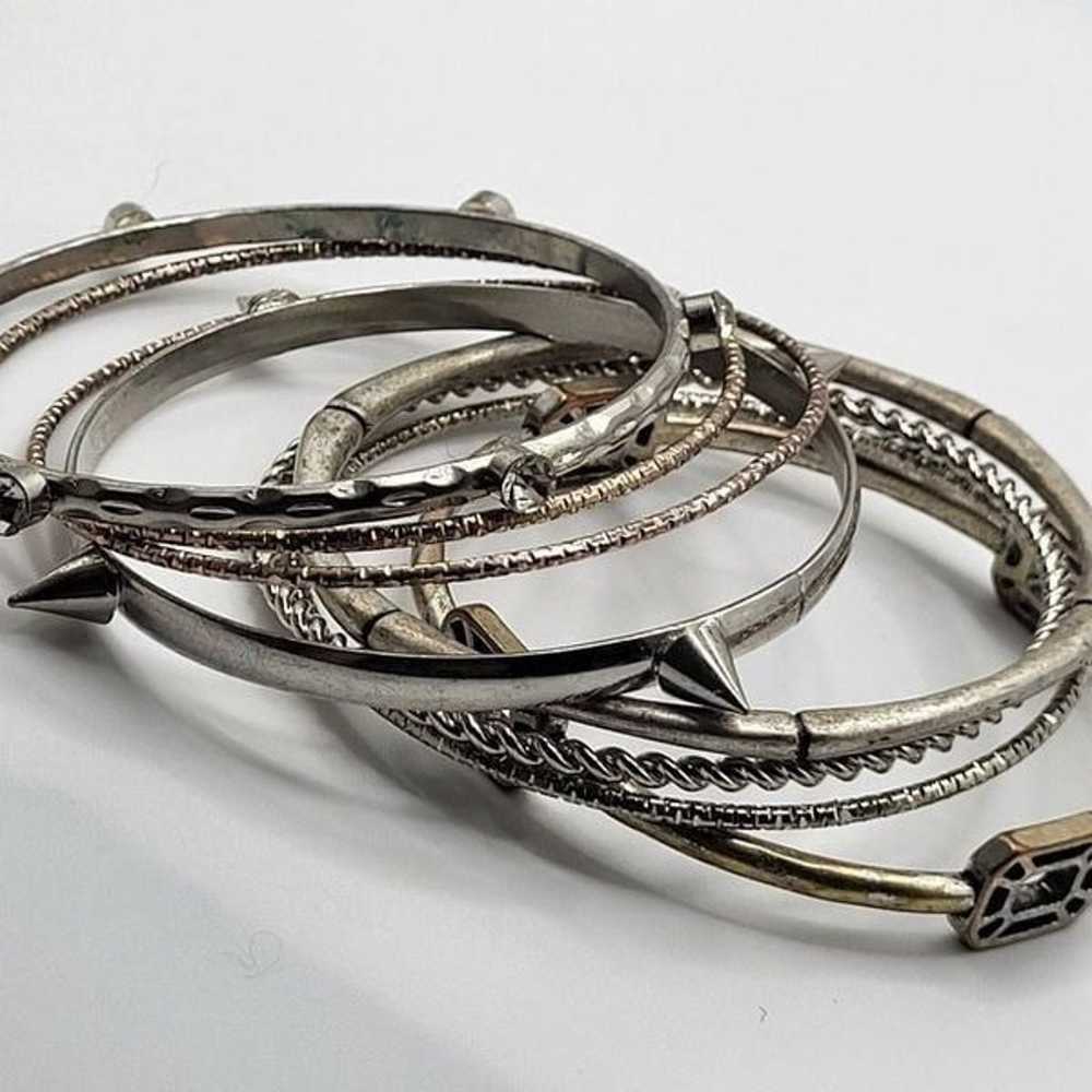 Lot of 8 Unique Punky Vintage 90s Bangle Bracelets - image 2