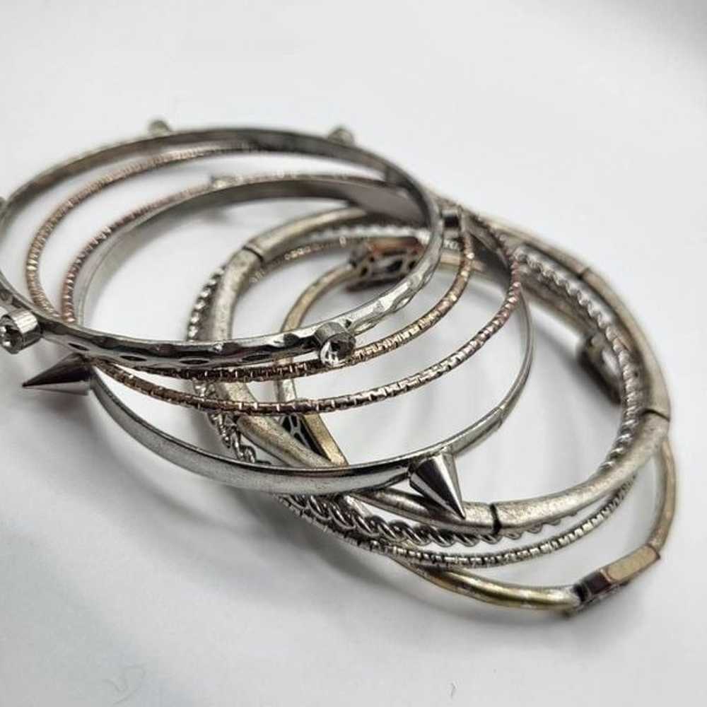 Lot of 8 Unique Punky Vintage 90s Bangle Bracelets - image 3